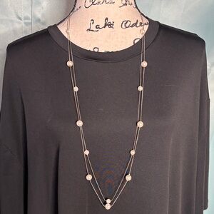 NY Collection Faux Pearl Double Layered Necklace